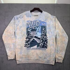Vintage Big Vista Brand Men’s Sweatshirt Size Large Vail Tie Dye Made In USA